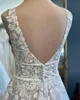 Chic pleine dentelle une ligne robes de mariée de mariage col en V dos nu bohème robe de mariée ruban ceinture balayage Train vestidos de novia