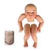 19inch Already Painted Bebe Reborn Doll Kits August Awake 3D Painting with Visible Veins Cloth Body and Eyes Included 240108