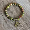 Charme Pulseiras Moda Feminina Mala Pedra Beads Pulseira Elefante Budismo Tibetano Yoga Cura Oração Chakra Jóias