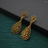Boucles d'oreilles pendantes italiennes Vintage classiques paon écran ouvert feuilles automne et hiver