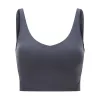 L-2054B TANK TOPS Soft Fabric U Back Yoga BRA Solid Color Sports Bras stockproof Running Vest Sexiga gymkläder Kvinnor Underkläder med avtagbara koppar