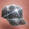 Berets Sequin Mirror Cap Fashion Bucket Hat Glittering Dj-Hat For Adult Unisex Dance Bachelorette Party Disco Ball Club