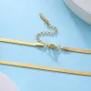 14k Yellow Gold Snake Chain Necklace for Women Men Golden Color Herringbone Choker Neck Chains 2024 Trend Jewelry Gift Hot