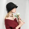 Berets Lady Fedoras Wool Hat Female Fashion Dome British Veil Cap Winter Warm Mesh Headwear A06