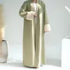 Abbigliamento etnico Eid Lino Aperto Abaya Lusso Dubai 2024 Mubarak Abaya turco Per le donne Casual Kimono Musulmano Ramadan Abbigliamento islamico Caftano