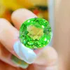 Cluster Rings New Luxury Large Bright Green Simulated Tourmaline Rings Women's Engagement Color Treasure Open Adjustable Ring For Women YQ240109