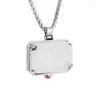Pendant Necklaces Fashion Luggage Red Zircon Open Po Case Necklace Men Women Keepsake Cool Jewelry Gifts