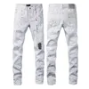 Jeans violets hommes Jeans en détresse déchiré Biker Jeans Slim étoile à cinq branches Fit moto Denim pour la mode Hip Hop hommes Jean bonne qualité