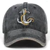 Ball Caps Boat Anchor Logo Embroidery Denim Men Women's Baseball Cap 2024 Vintage Wash Snapback Hats Outdoor Casual Cotton Trucker