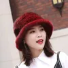 Winter Women Outdoor Keep Warm Real Mink Fur Hat Natural Warm 100% Real Mink Fur Hats Lady Knitted Quality Genuine Mink Fur Caps 240108