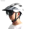 Casques de cyclisme Le plus récent casque de vélo de montagne de vélo de route avec visière d'objectif TT hommes femmes casque de cyclisme sport vtt casque de vélo L240109