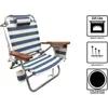 Móveis de acampamento ao ar livre Multi-Position Arm Beach Chair (conjunto de 2) Fabric-Arevo de cabeça