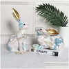 Decorative Objects Figurines Easter Decor Kids Room Decoration Childrens Fairy Garden Rabbit Home Kawaii For Interior 220510 Drop Dhexn