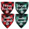 Vêtements pour chiens Bandanas à carreaux Joyeux Noël Serviette pour animaux de compagnie Accessoires pour chats Fête de vacances pour chiot Fournitures pour animaux de compagnie Costume Large