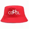 Boinas Sombreros de estilo de verano Bicicleta Es fresco Tops Ocio Marca Impresión Cubo Sombrero Unisex Panamá Harajuku Cuenca Cap