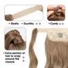 18 "Ponytail Extension Brown Pony Tail Wrap Around Clip in Hair Extensions Curly Wavy Syntetisk högbeständig Fiber Fake Hairpiece For Women