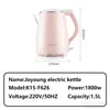 Electric Kettles Joyoung F626 Electric Kettle 1.5L 304 Stainless Steel Water Heating Pot 1800W Fast Boiling Auto Power Off Samovar Home Appliance YQ240109