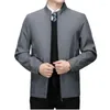Jaquetas masculinas Mens Bomber Jacket Slim Business Outwear Primavera Outono Casual Cor Sólida Gola Masculina Casacos