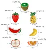 Broşlar çilek muz elma kivi karpuz ananas portakal pimleri sert emaye yaka rozetleri sırt çantası aksesuarları