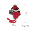 FS 2024 hiver laine trappeur Bomber chapeaux pour hommes femmes en plein air chaud neige oreillette chapeau avec pompon de fourrure rouge coupe-vent casquette russe 240108