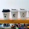 Förtjockning Coffee Paper Cup Anti Scalting Drinks Delivery Packing Disponable With Cover Fruit Juice Beverage Cups 240108