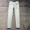 Damenjeans von hoher Qualität, hellblaue Farbe, bemalt, dünn, lässig, für Herren und Damen, Marke Tide