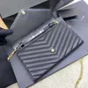 Crossbody Mini Designer WOC torebka torebka pojedynczych ramek torebki z kopertą kawiorową skórzaną metalową łańcuch z pudełkiem