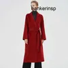 Cashmere Coat Maxmaras Labbro Coat 101801 Pure Wool Waterwave Sided Cashmere 2022 Autumn New Authentic High End Suit Collar Lace Up midjepap