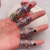 クラスターリングルーズビーズS925リングTopaz/Garnet/Amethysopaz/Peridot/Ruby VintageスタイルDIYジュエリー用ワンサイズ