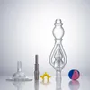 Headshop888 NC059 Dab Rig Glass Bong Bubbler Pipes Base de suporte 14mm Titanium Quartz Cerâmica Prego Jar Silicon Jar Dabber Tool Triple Recycle Water Perc Smoking Pipe