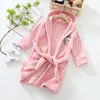 Spring Girl Boy Pajamas Flannel Girls Boys Robes Children Sleepwear Bathrobe Autumn Girls Clothing Kids Hooded Bathrobe 240108