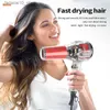 Hair Dryers Transparent Hair Dryer Professional Electric Hair Dryer Hot And Cold Strong Wind Powerful Blower Temperature With 2 Nozzle Q240109