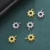 Charms WZNB 5 Stück himmlische Sonnenblume Rahmen Edelstahl Anhänger für Schmuckherstellung DIY Halskette Ohrring Zubehör Material