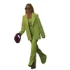 Summer Green Women Spodnie SPEIS 3 sztuki Panie Weddne Party Guest Wear Show Fashion Blazer Tuxedos