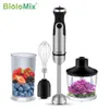 BioloMix 1200W 4in1 Immersion Hand Stick Blender Mixer Vegetable Meat Grinder 800ml Chopper Whisk 600ml Smoothie Cup 240109