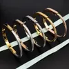 Titanium stalen armband merk designer lock armband Sier Rose gouden armbanden geen kristal voor vrouwen sieraden met Veet tas met doos feestcadeau