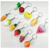 Keychains PVC Simulation Food Vegetables Keychain For Women Fruits Orange Petal Lemon Keyring Car Key Chains Fashion Jewelry Accessories