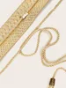 女性6cm幅のフェイクレザーロープネクタイベルト装飾されたセレブスネークスキンパターンタッセルポップブランドコルセット4カラー240109