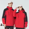 メンズトレンチコートハイキングキャンプジャケットと女性の3つの風力防止防水防水式2ピースセット取り外し可能なスキー服