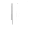 Dangle Earrings Trend Styles Women 925 Sterling Silver Smooth Long Tassel Cross Drop Luxury Jewelry 2024 Fine