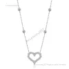 designer bijoux collier S925 Argent De Luxe T Collier Marque De Mode Femmes Plein Diamant Coeur Collier Cadeau De Vacances Designer Collier Bijoux