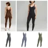 LL Women's Tights Yoga Athletic Jumpsuit An athletic quick-drying athletic suit Sleeveless Athletic suit Fitness Casual Spring/Summer