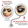 Rotação 10x espelho de maquiagem com luz led dobrável ferramenta de ampliação espelhos vaidade viagem casa penteadeira acessórios 240108