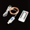 1set Controle remoto Luzes de cordas de fio de cobre USB, 8 modos Luzes de cordas timbres piscando, 33ft/393.7 polegadas 100LED