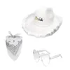 Berets Western Cowboy Hat Heart Sunglasses Bridal Shower Cowgirl Costume Outfit Y1UA