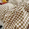 Japan Style Quilt Cover Thicked Devet Cove King Queen Size Plaid eller strip sängkläder utan örngott Förstora220240 240109