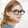 Rezept Brillen Rahmen Frauen Sonnenbrille Runde Myopie Optische Gläser Acetat Luxus Marke Pochromic Lady 240109