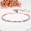 Bangles Kaletine Charms Bracelets for Women Sterling Sier Blue Pink White Cz Tennis Beads Link Rose Gold Mens Jewelry 18"