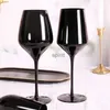 Şarap Gözlükleri Nordic Creative Home Siyah kurşunsuz kristal cam şampanya fincan kadeh şarap cam ışık lüks retro çok amaçlı şarap bardakları yq240109
