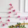 Party Decoration 3D Paper Butterfly Garland Rose Gold Hanging Banner Flag DIY Adult Kids Birthday Supplies Wedding Baby Shower